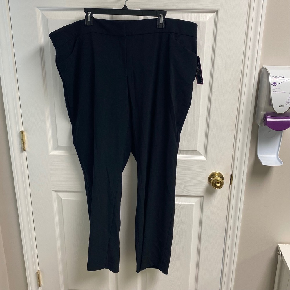 Kim Rogers Dress Pants Womens 26W Black NWT Curvy Average Straight Leg 248AS42KR
